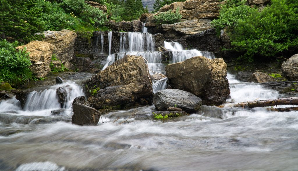 One of the many waterfalls in Glacier