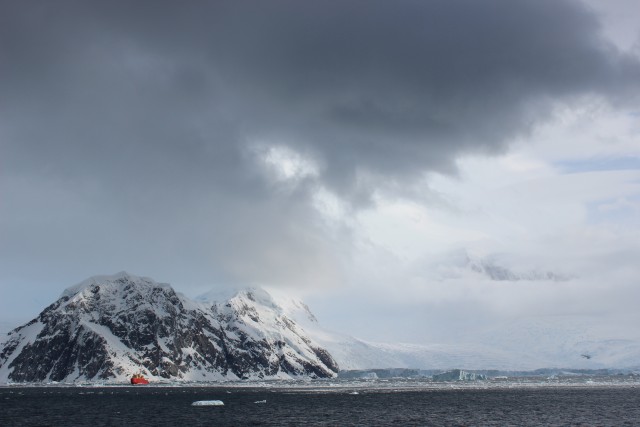 Beautiful ice-covered Antarctic landscape