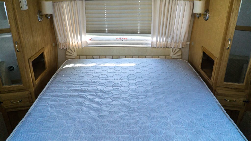 The current mattress in the bedroom