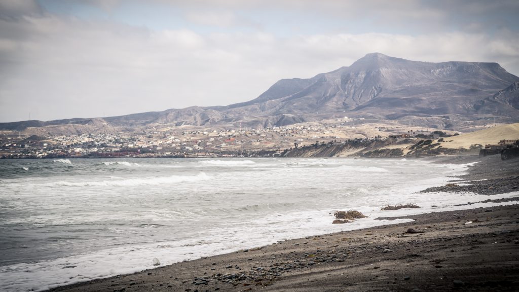 Looking down the beach from our house. 