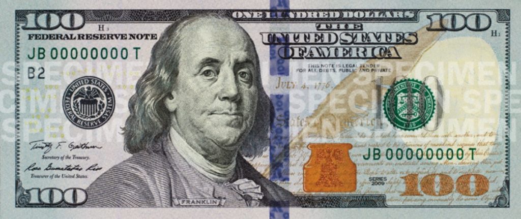 A $100 dollar bill